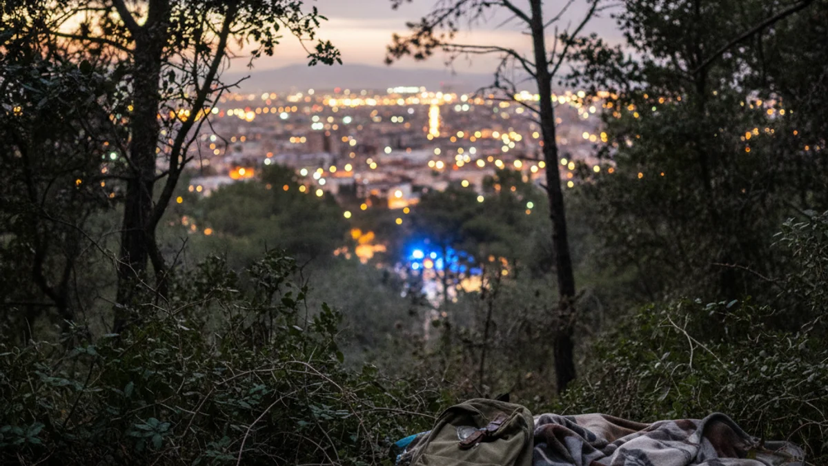 Imagen genérica de la montaña de Montjuïc en Barcelona durante el atardecer.