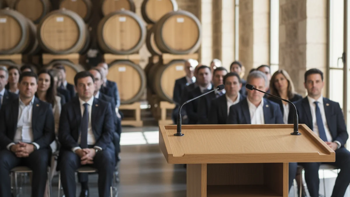 Imatge genèrica d'una sala de conferències preparada per a una jornada sobre el sector agrari.