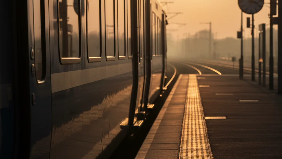 Imatge genèrica d'un tren regional en una estació de ferrocarril.