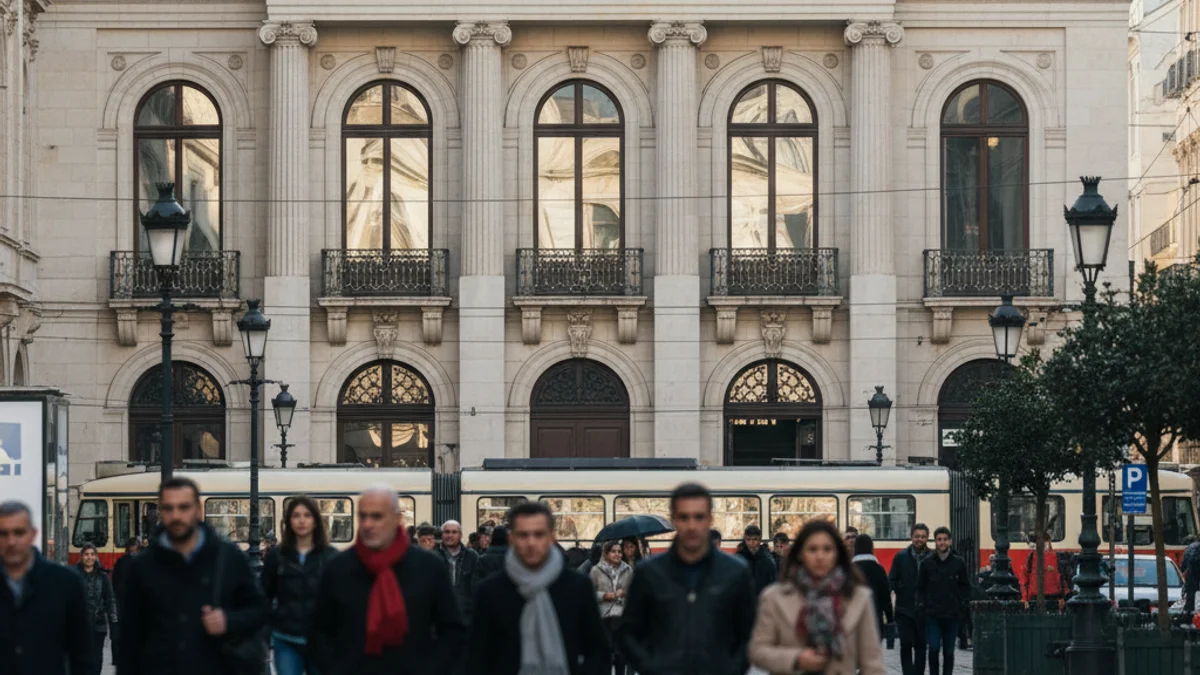 Generic image of a historic neoclassical building facade in an urban area.