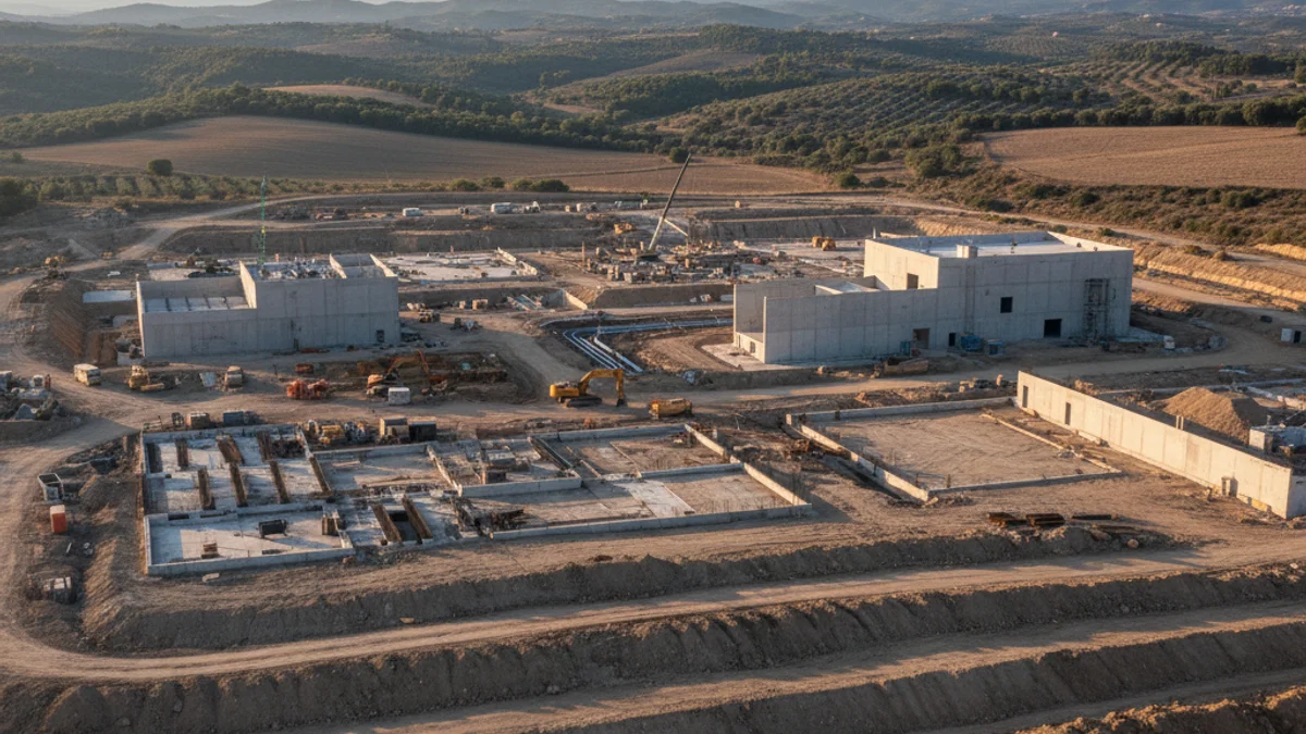 Generic image of expansion works at a waste treatment center with machinery and earthworks.