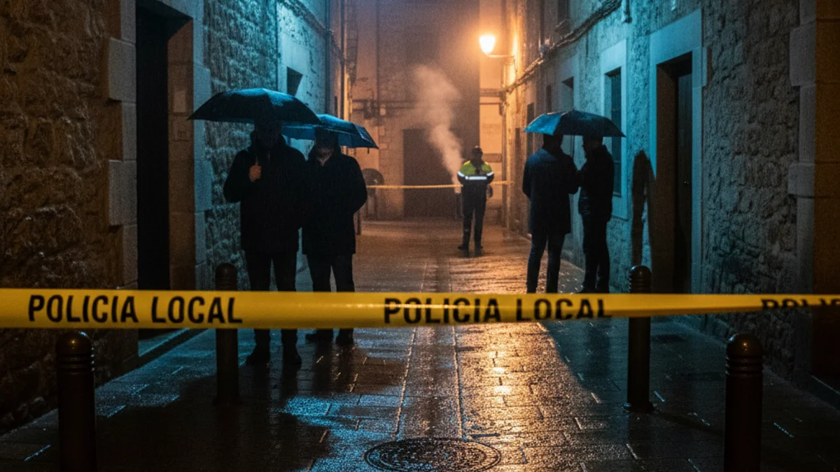 Imatge genèrica d'un carrer amb llums policials blaves durant una operació de seguretat.