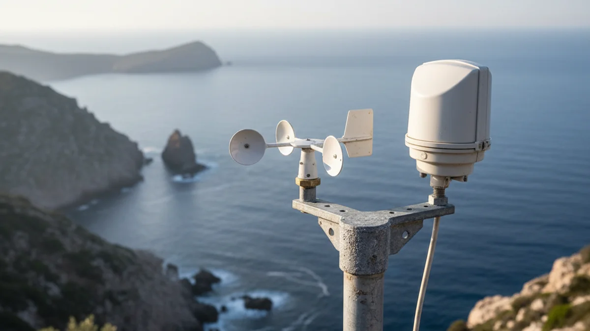 Imagen genérica de una estación meteorológica frente al mar.