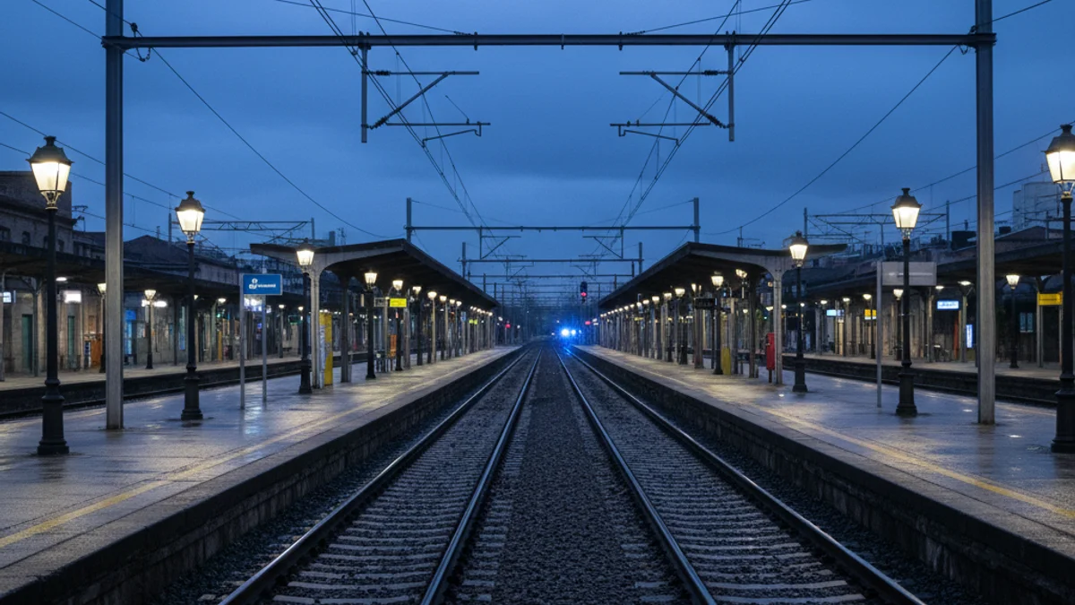 Imatge genèrica de les vies d'una estació de tren a Catalunya.
