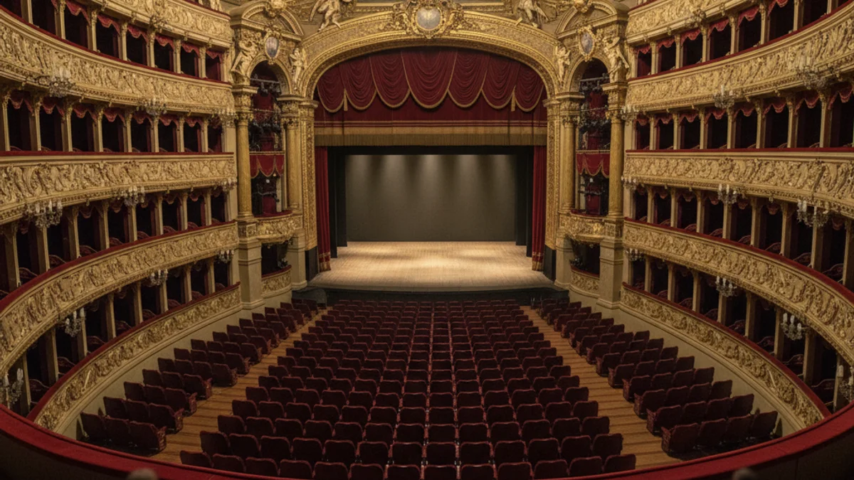 Generic image of the interior of a grand opera house with golden boxes and red velvet seats.