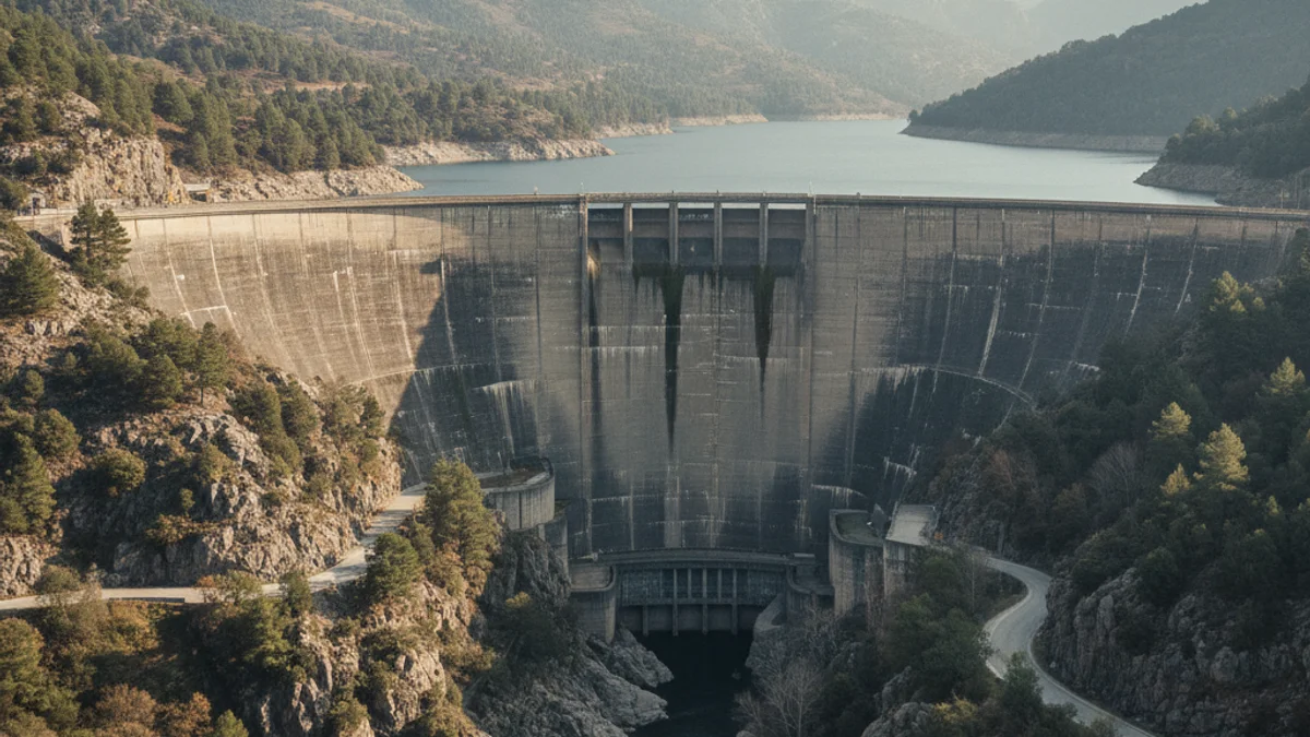 Imatge genèrica de la presa d'un embassament entre muntanyes.