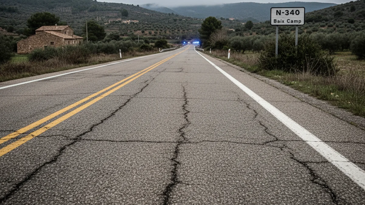 Generic image of a section of the N-340 highway passing through Baix Camp.