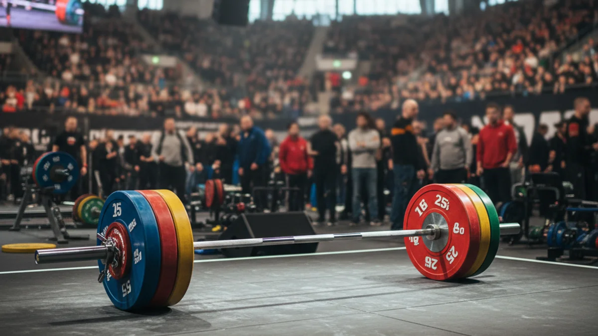 Imatge genèrica d'uns pesos d'halterofília en un pavelló esportiu.