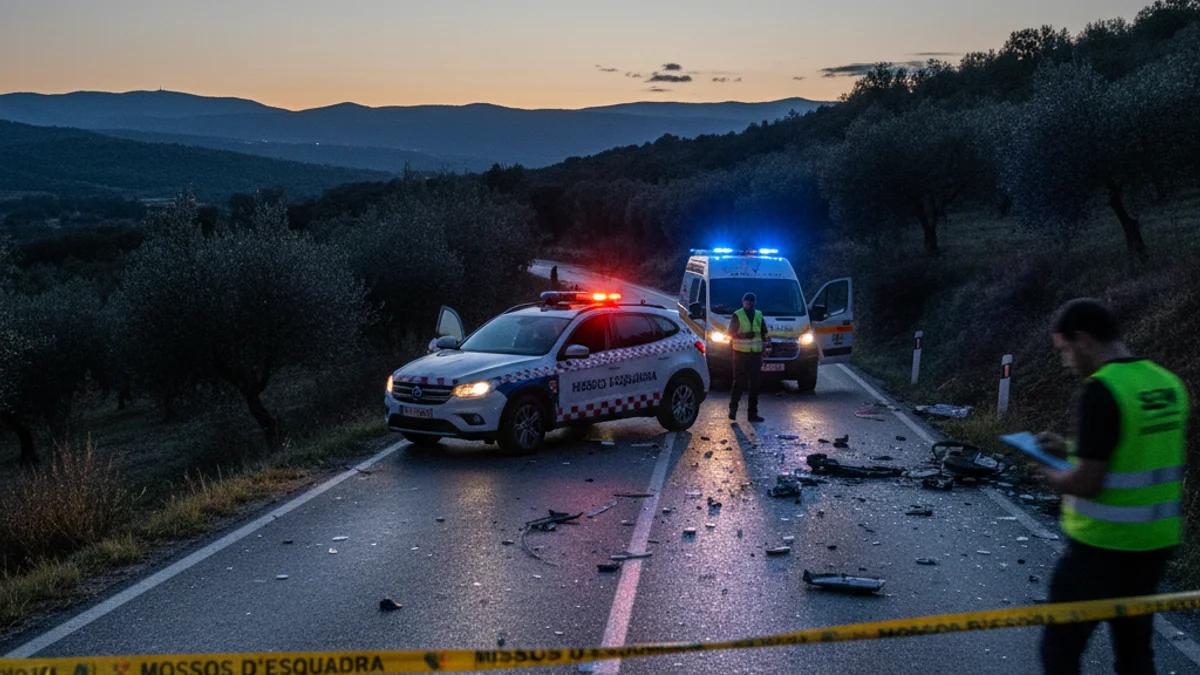 Generic image of Mossos d'Esquadra and emergency services on a road.