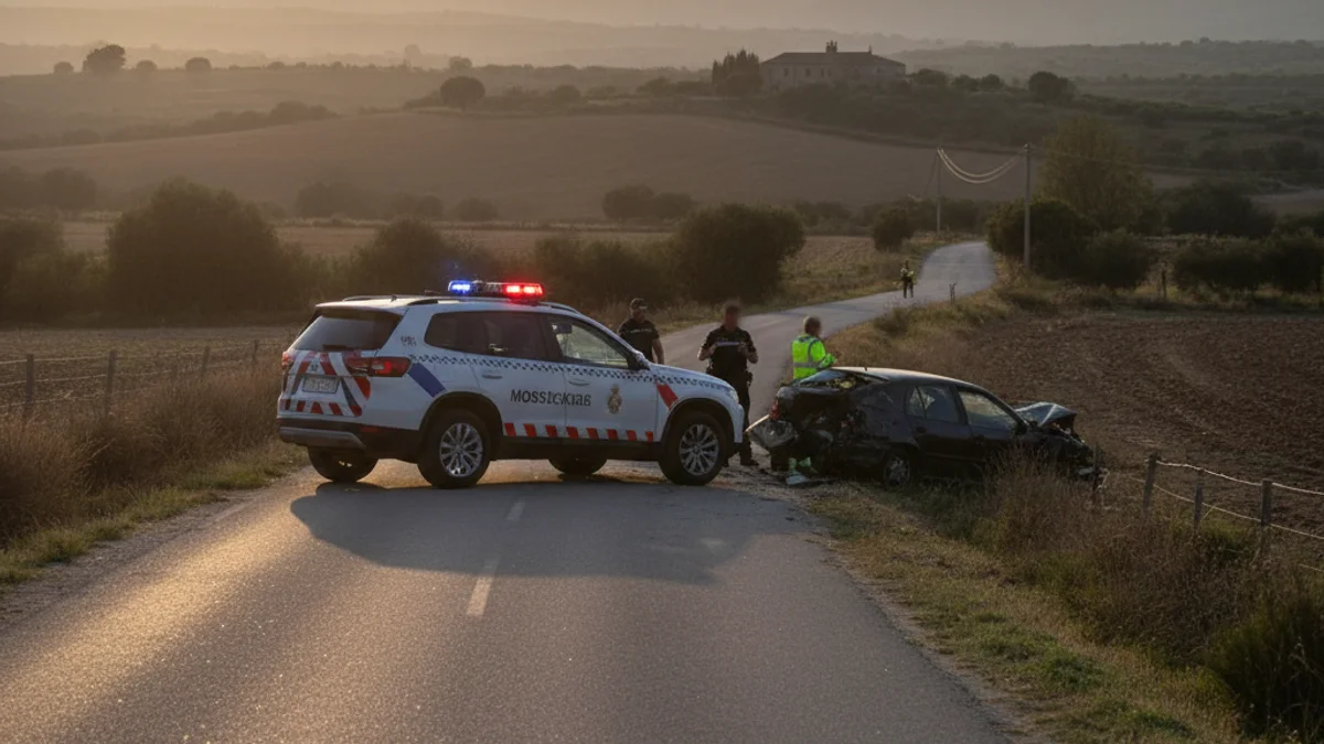 Generic image of Mossos d'Esquadra at a traffic accident scene.