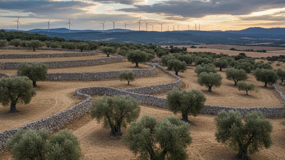 Generic image of wind turbines in an agricultural setting.