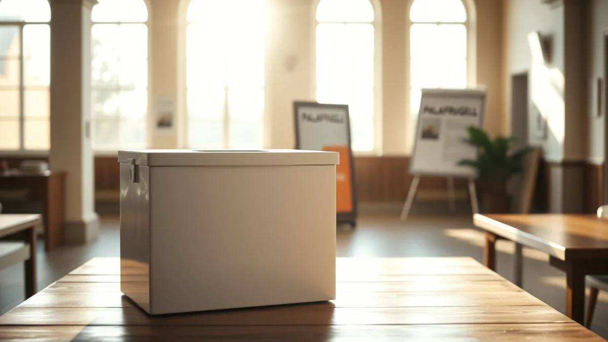 Generic image of a ballot box in a municipal building for a participatory process.