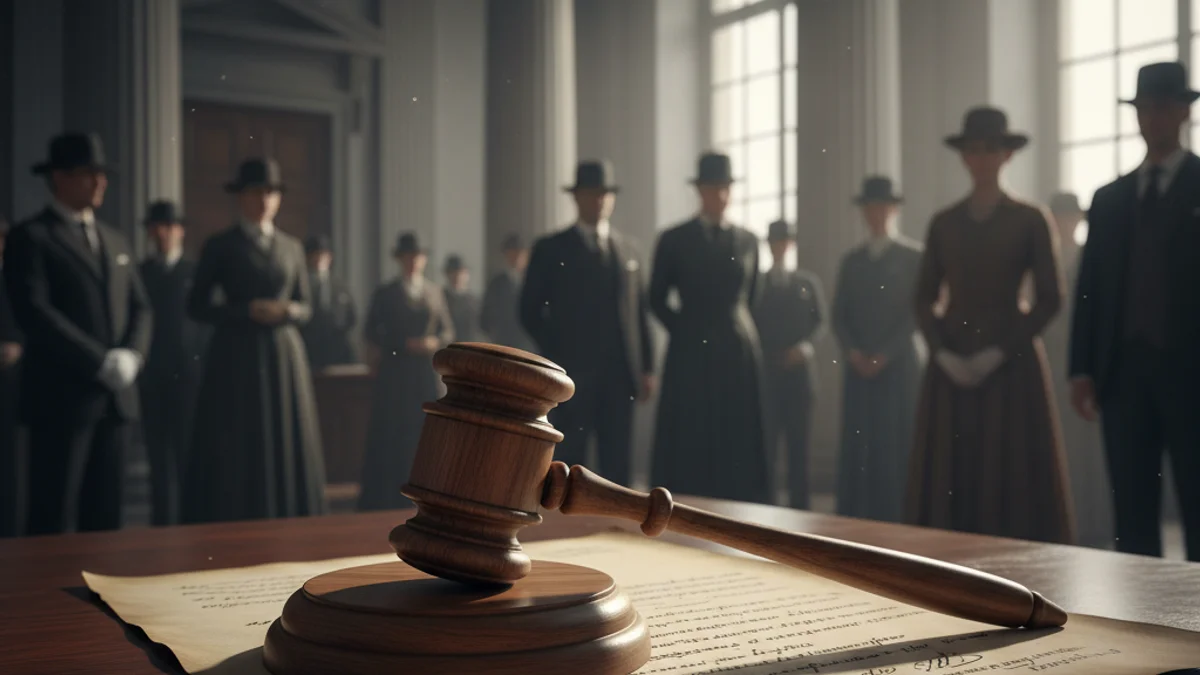 Generic image of a judge's gavel on legal documents in a courtroom.