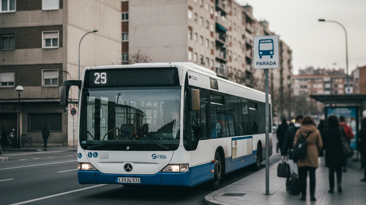 Imatge genèrica d'un autobús de transport públic aturat en una zona urbana.
