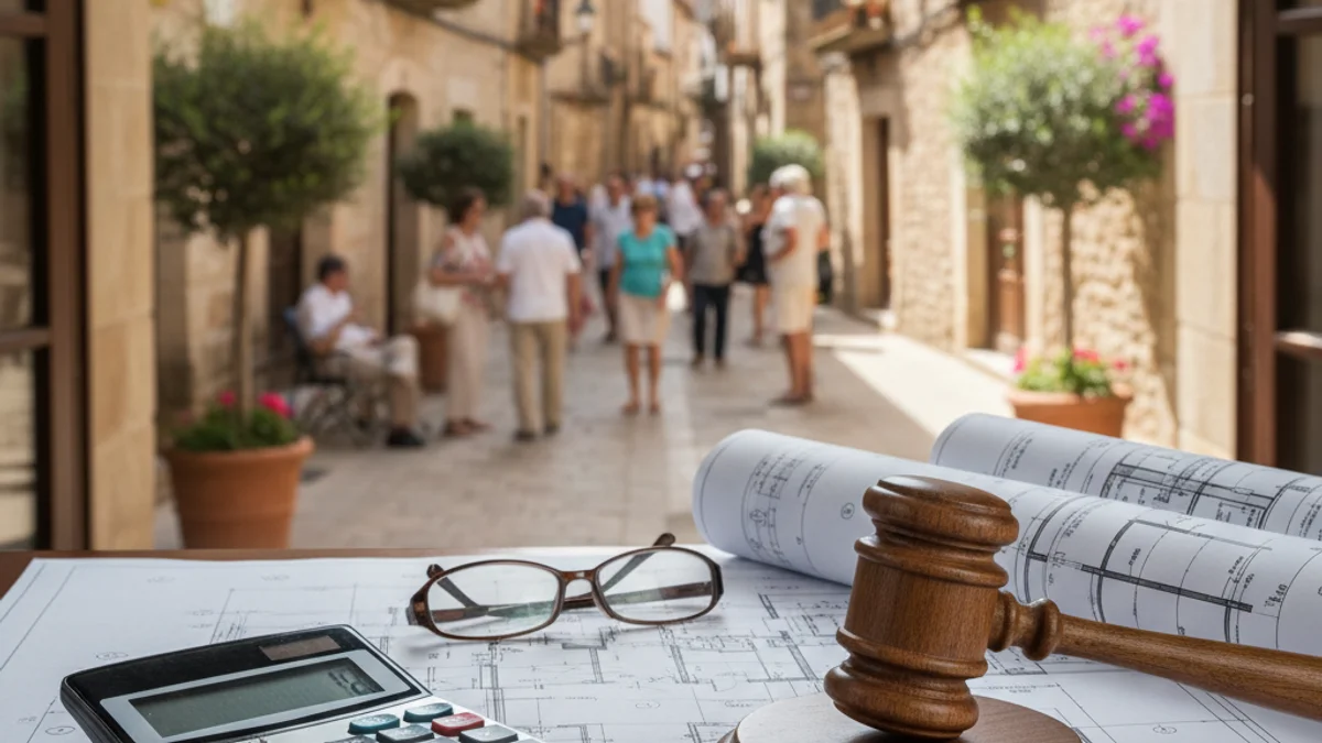 Generic image of urban improvement plans and a calculator on a wooden table.