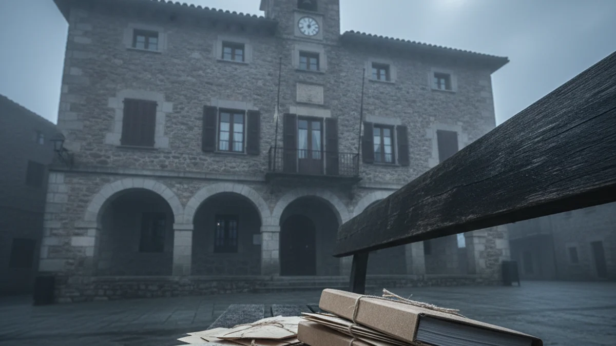 Imatge genèrica de la façana d'un ajuntament en un dia ennuvolat, simbolitzant tensió política.