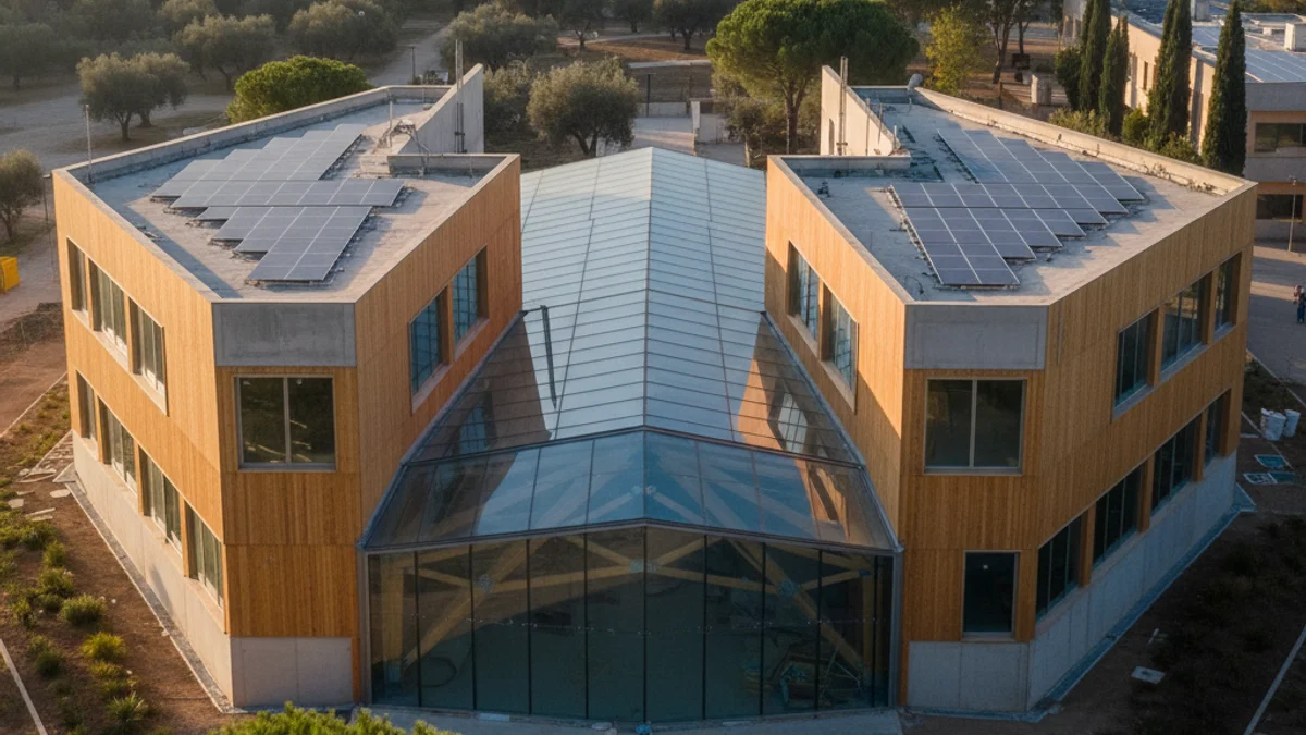 Imagen genérica de un proyecto de ampliación de un centro educativo con criterios de sostenibilidad.
