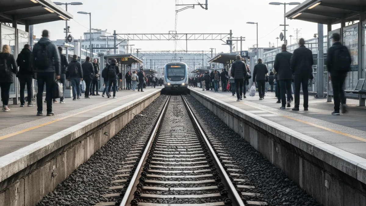 Imatge genèrica de l'interior d'una estació de tren amb usuaris esperant a l'andana.