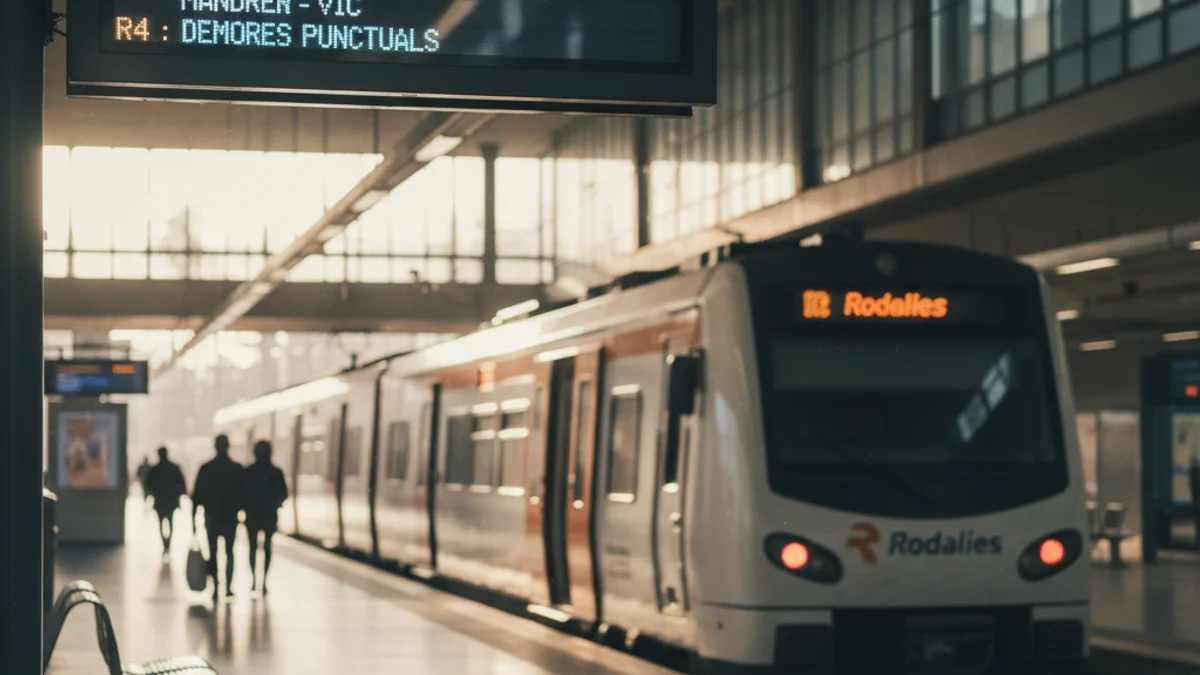 Imatge genèrica d'un tren de Rodalies aturat en una estació de Barcelona.