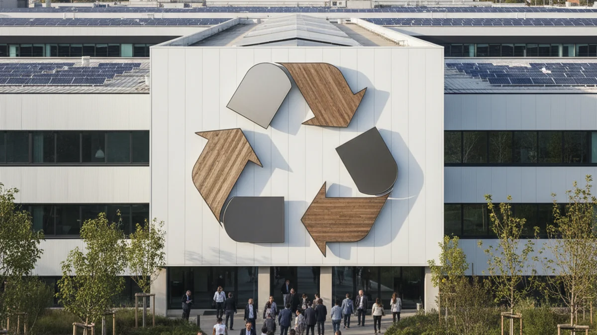 Generic image of a modern industrial park focusing on sustainability and circular economy.