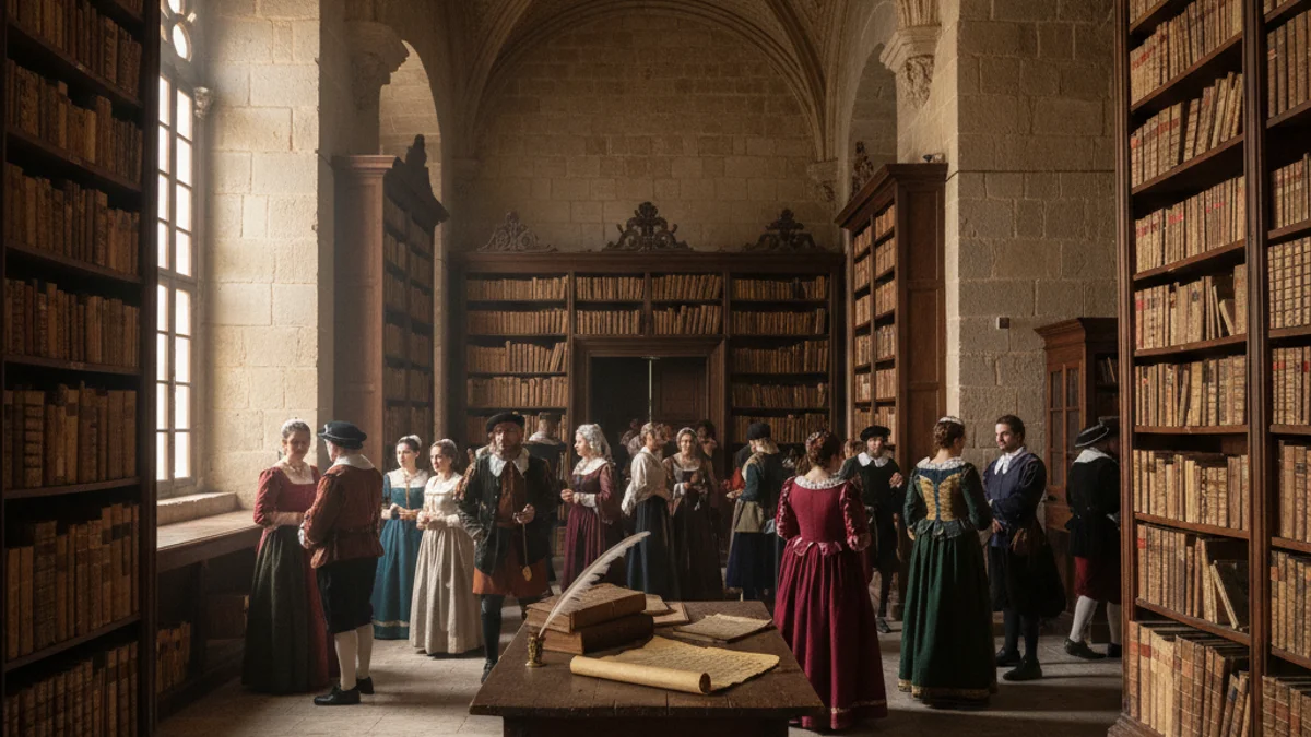 Imagen genérica de una biblioteca antigua con libros del siglo XVI.