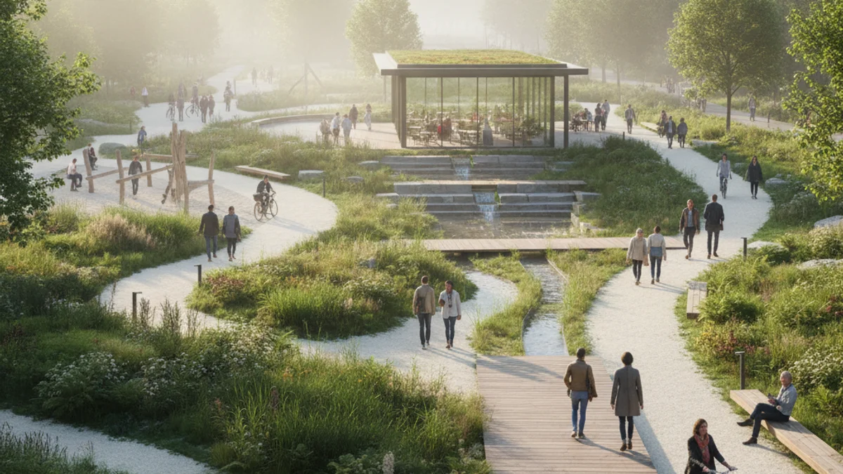 Imatge genèrica d'un espai verd urbà dissenyat per a la resiliència climàtica.