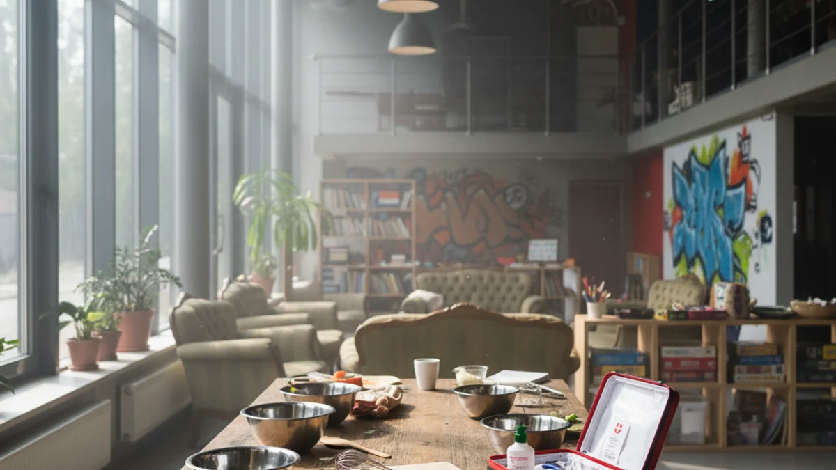 Imatge genèrica de l'interior d'un centre juvenil amb material de formació.