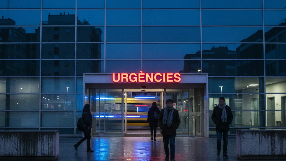 Imagen genérica de la entrada de un centro de urgencias médicas durante la noche.