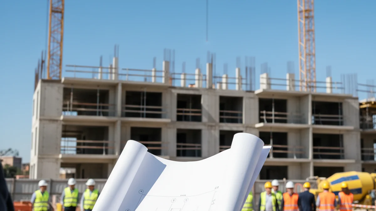 Imagen genérica de las obras de construcción de un nuevo bloque de pisos.