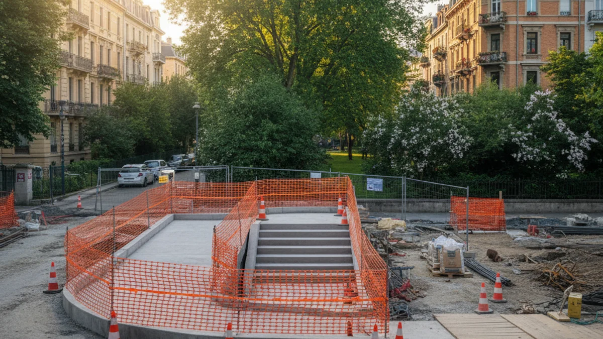 Imatge genèrica d'unes obres de millora de l'accessibilitat en un carrer urbà.