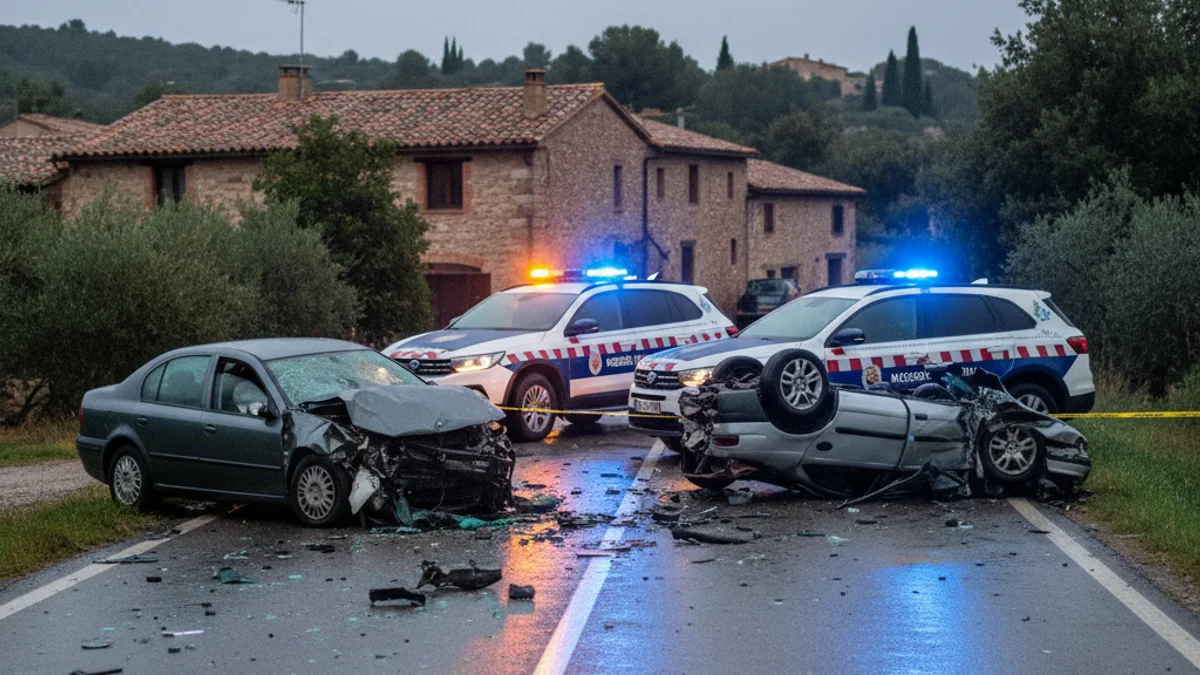 Imatge genèrica d'un accident de trànsit amb presència de serveis d'emergència.