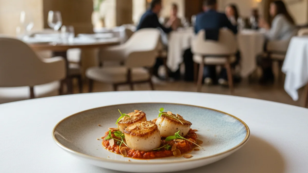 Imatge genèrica d'un plat de cuina d'autor en un restaurant de luxe.