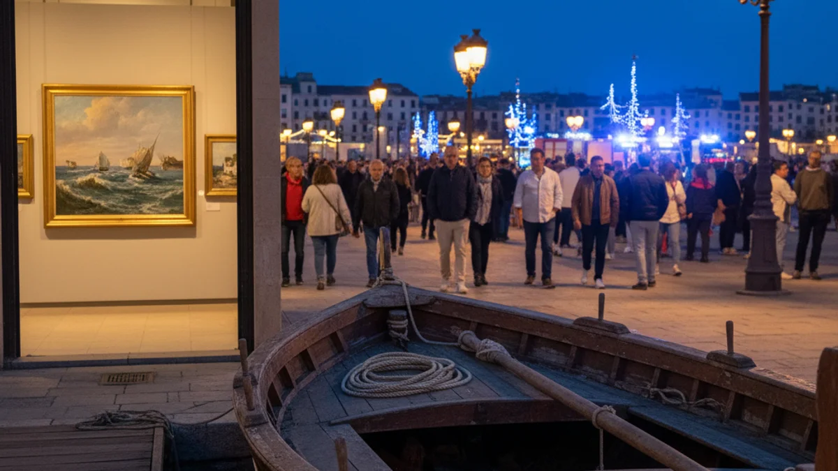 Imatge genèrica d'una exposició artística en un museu vora el mar.