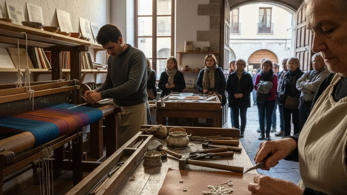 Imatge genèrica d'un taller artesà amb eines tradicionals en un centre històric.