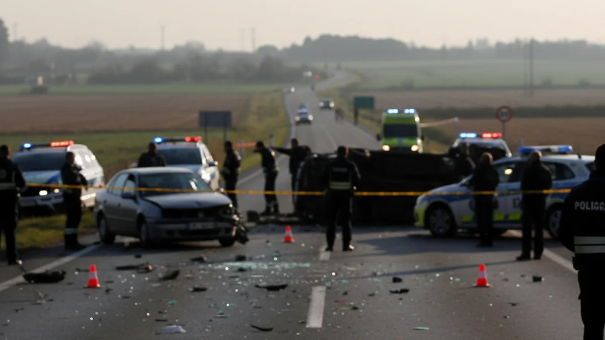 Imatge genèrica d'un vehicle de serveis d'emergència o un tram de carretera després d'un accident.