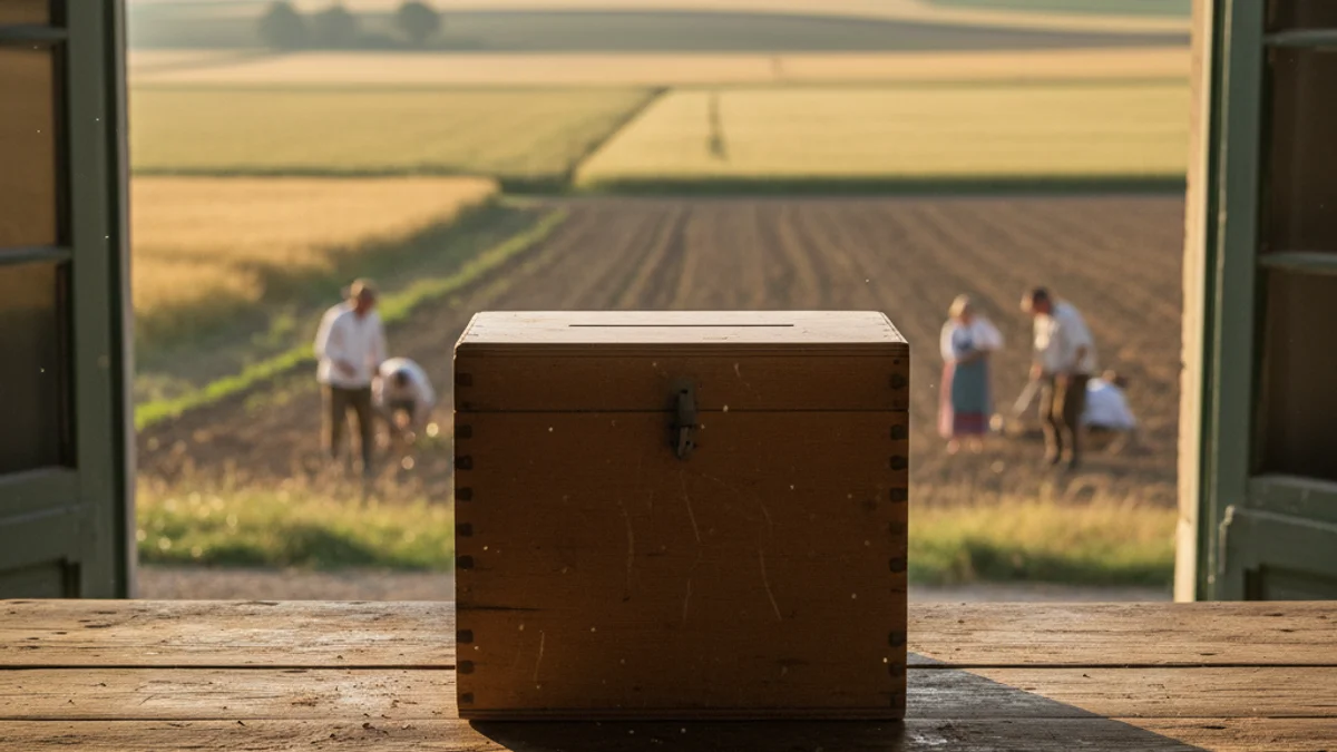 Generic image of a ballot box in a rural setting.