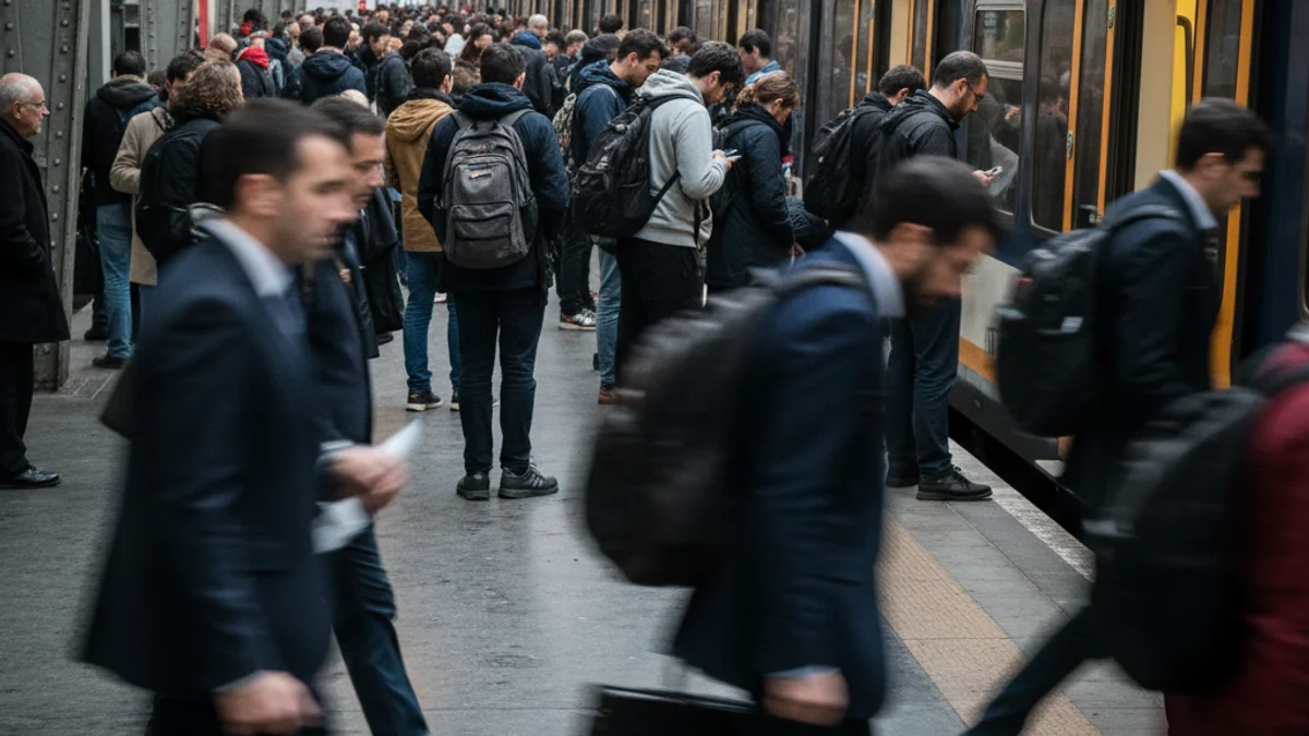 Imatge genèrica d'una andana de Rodalies plena de gent, simbolitzant els retards i la frustració dels usuaris.