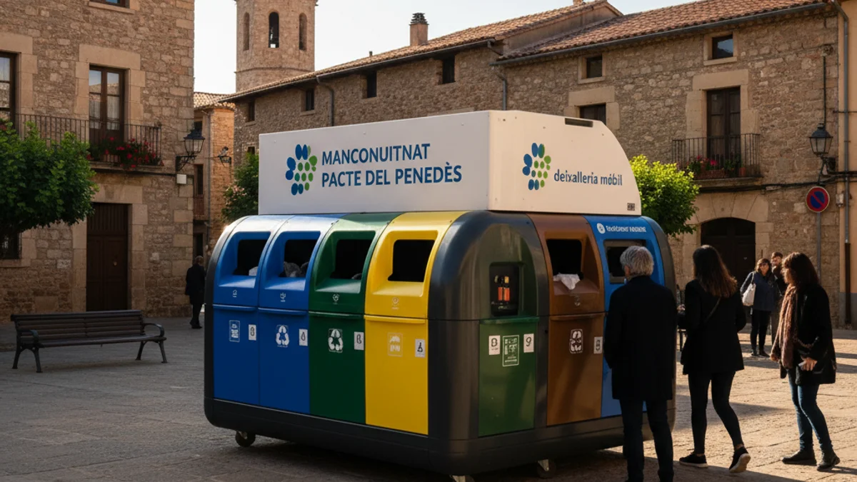 Imatge genèrica d'una deixalleria mòbil en un municipi de l'Alt Penedès.