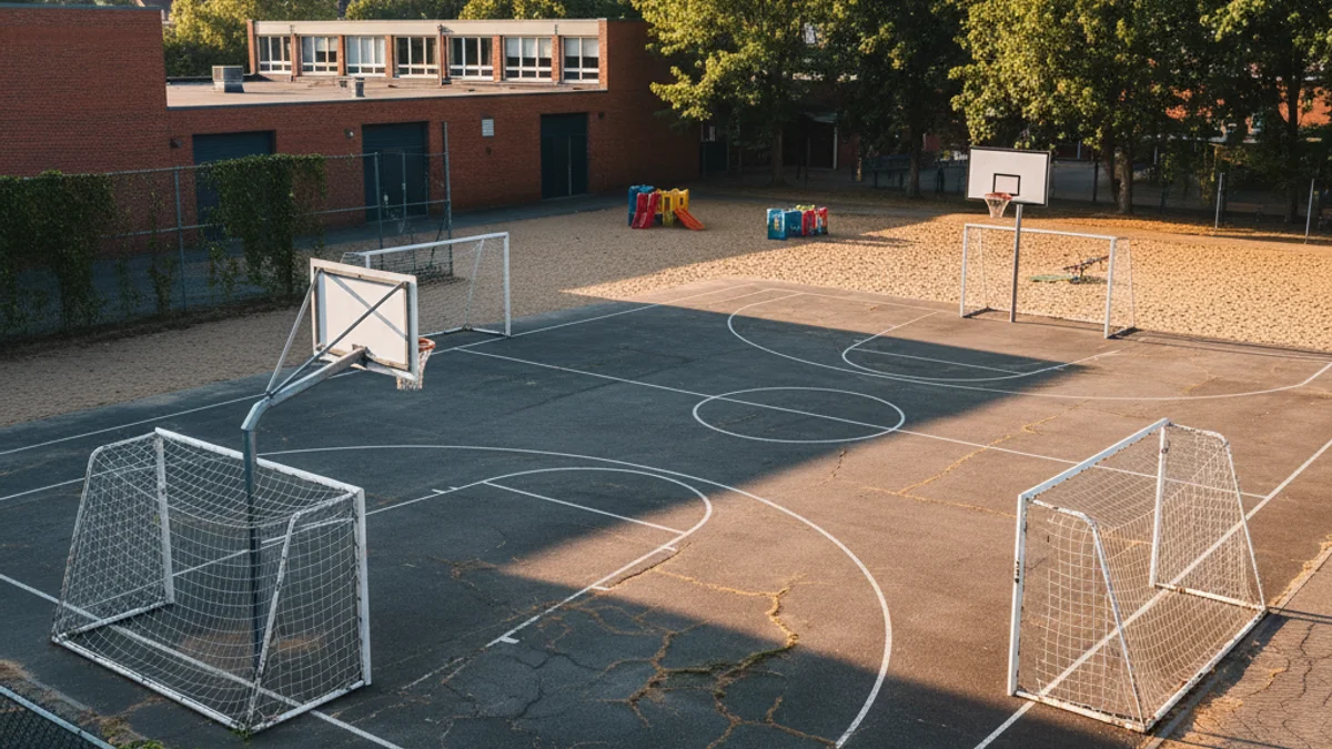Generic image of a multi-sport court in a school playground in Abrera.