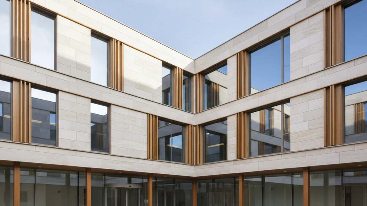 Generic image of an architectural project for a new modern health center.