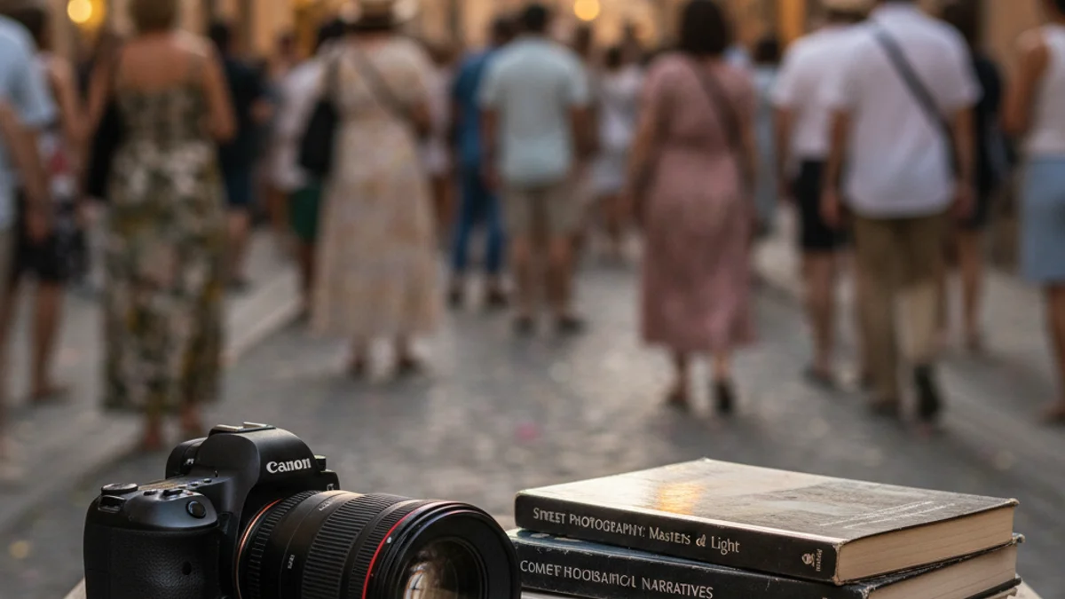 Imagen genérica de una cámara fotográfica profesional preparada para documentar un evento cultural.