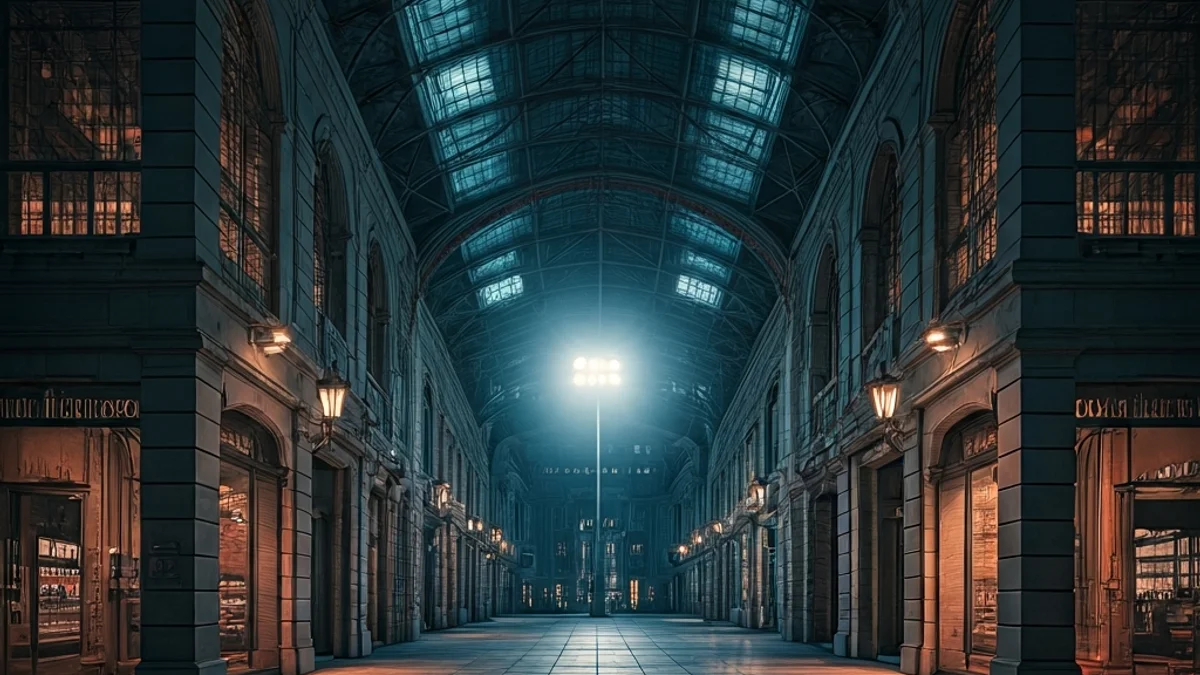 Generic image of a municipal building or a soup kitchen, with an atmosphere of debate or tension.