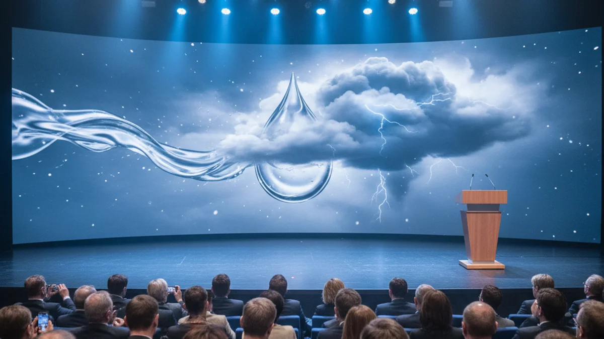 Imagen genérica de una sala de conferencias preparada para una charla sobre el cambio climático.