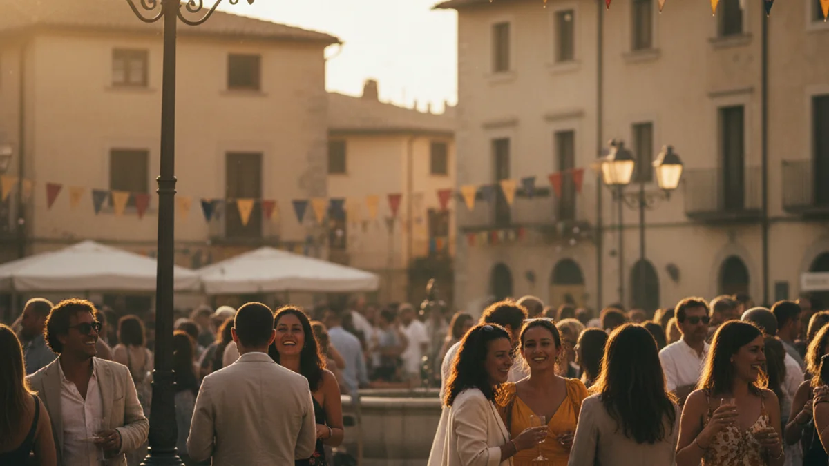 Imatge genèrica d'una celebració festiva en un carrer d'un municipi mediterrani.