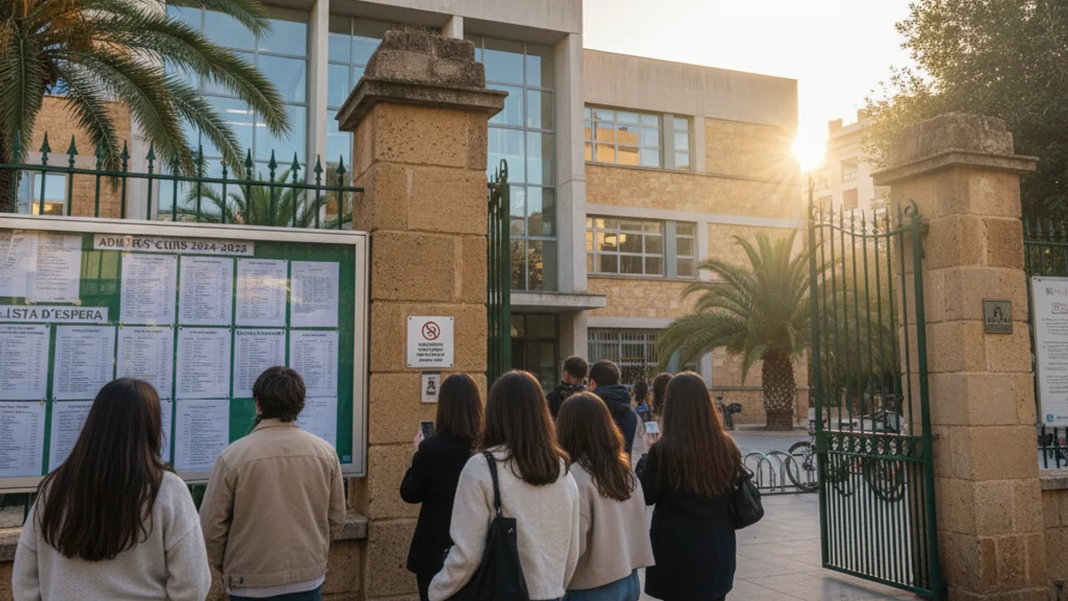Imagen genérica de la fachada de un instituto público durante el periodo de preinscripción escolar.