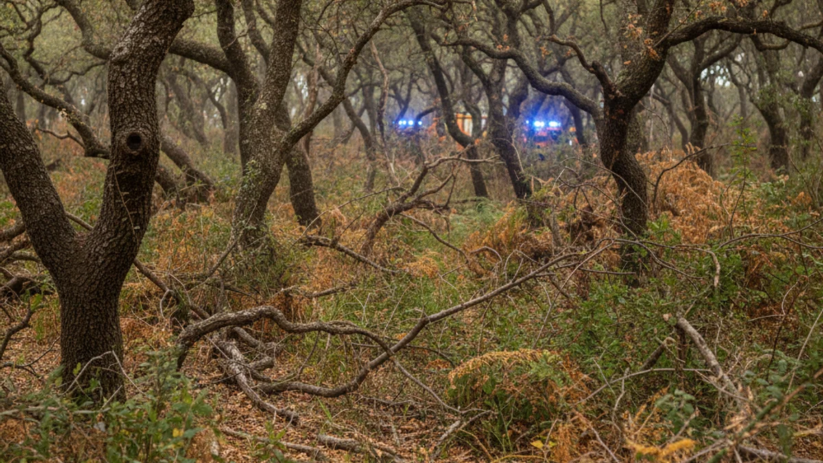 Imatge genèrica d'un bosc amb un sotabosc dens i arbres mediterranis.