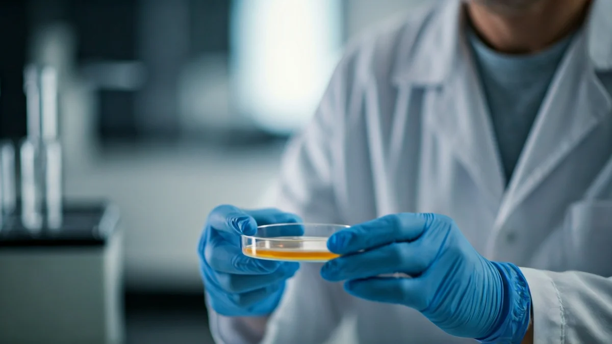 Imatge genèrica d'unes mans de científic examinant una placa de Petri en un laboratori.