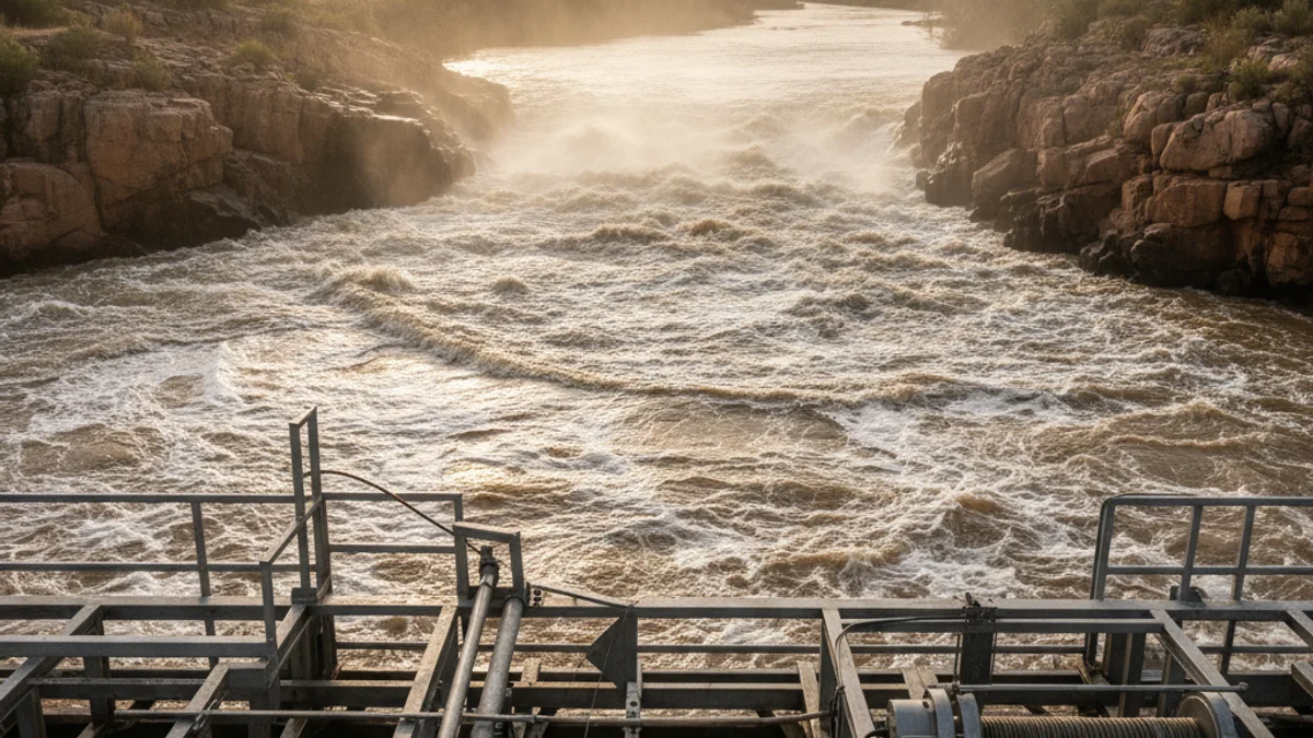 Generic image of a sediment monitoring device in the Ebro river during a controlled water release.