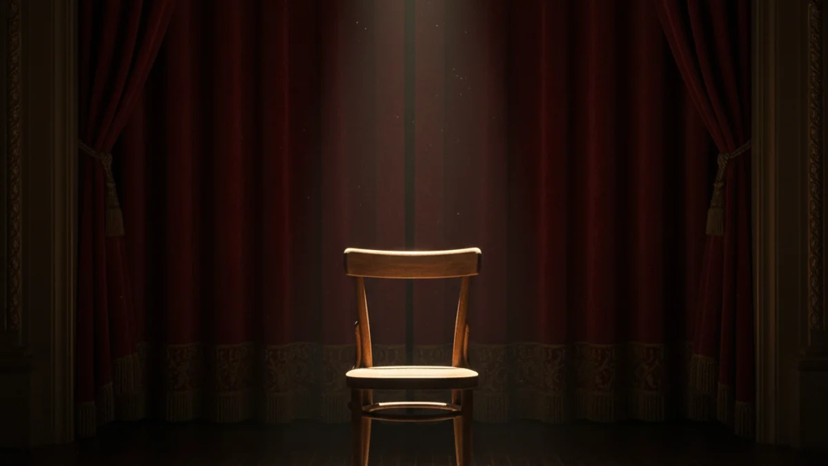 Imatge genèrica d'un escenari de teatre amb un focus de llum sobre una cadira buida.