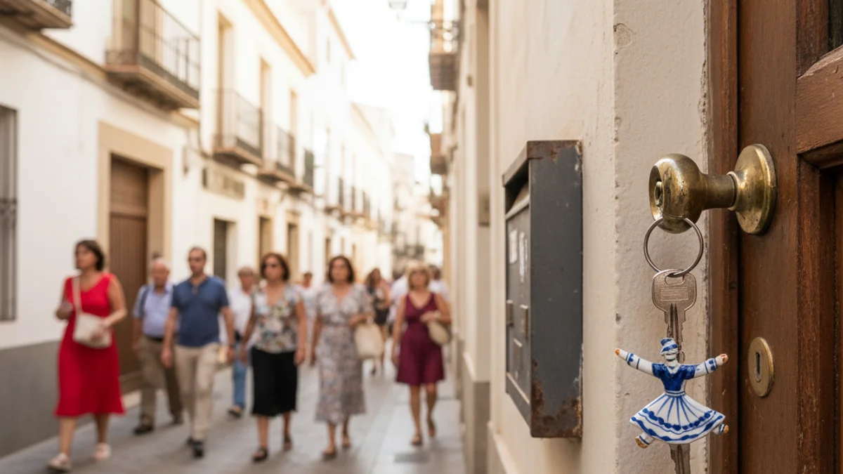 Imatge genèrica d'unes claus d'un apartament turístic en un carrer residencial.
